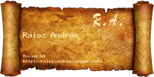 Raisz András névjegykártya